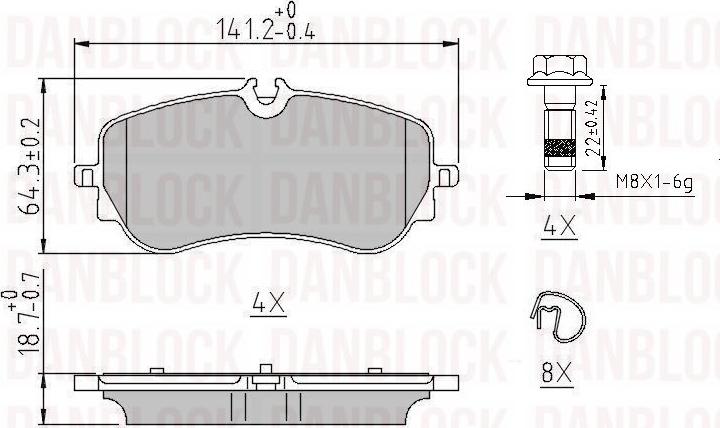 DANBLOCK DB 511425 - Brake Pad Set, disc brake car-mod.net