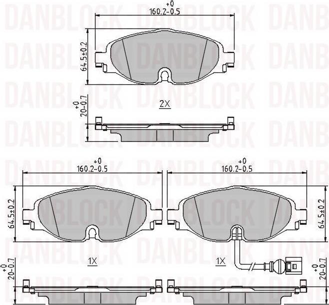 DANBLOCK DB 511142 - Brake Pad Set, disc brake car-mod.net