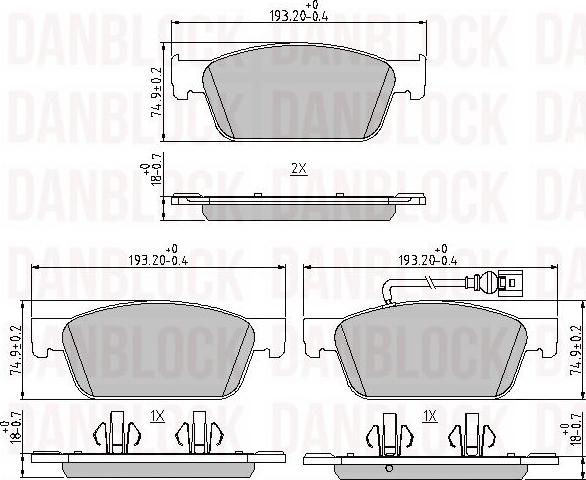 DANBLOCK DB 511133 - Brake Pad Set, disc brake car-mod.net