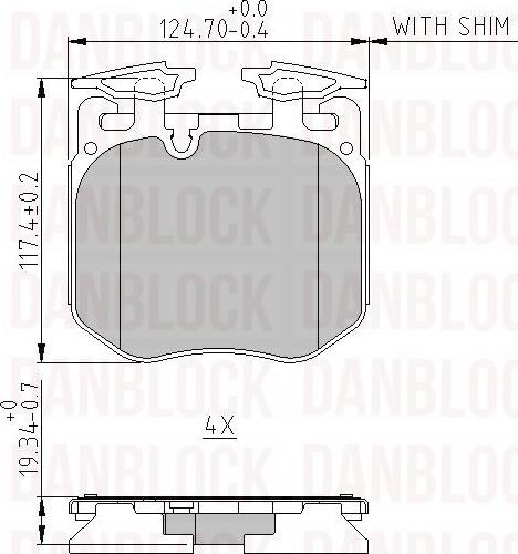 DANBLOCK DB 511358 - Brake Pad Set, disc brake car-mod.net