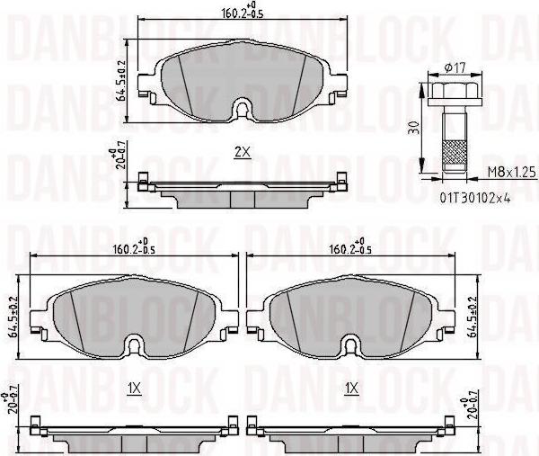 DANBLOCK DB 511315 - Brake Pad Set, disc brake car-mod.net