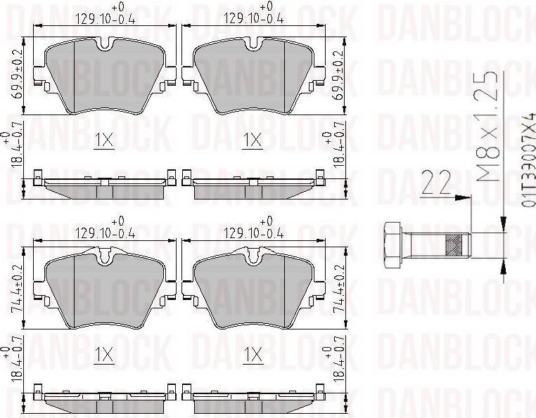 DANBLOCK DB 511239 - Brake Pad Set, disc brake car-mod.net