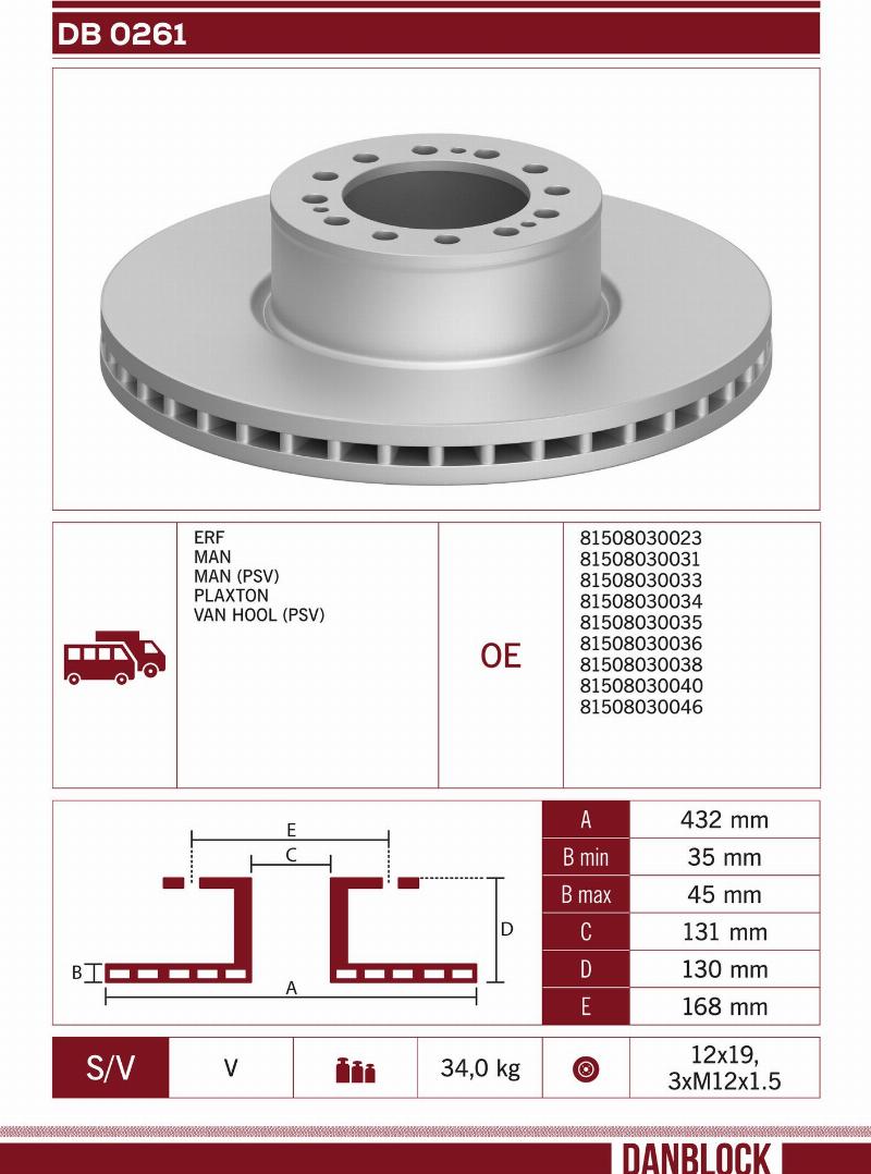 DANBLOCK DB 0261 - Brake Disc car-mod.net