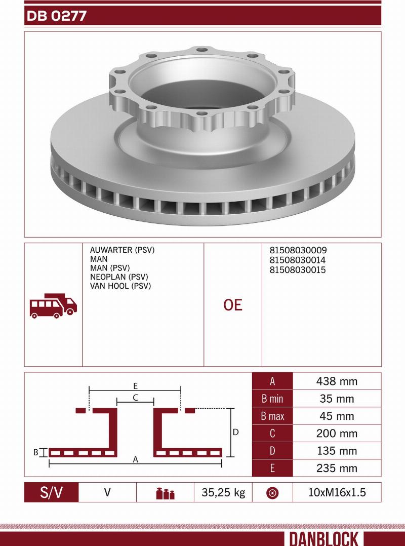 DANBLOCK DB 0277 - Brake Disc car-mod.net