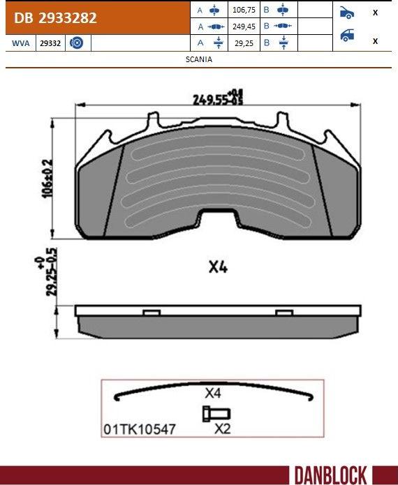 DANBLOCK DB 2933282 - Brake Pad Set, disc brake car-mod.net