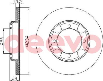 DEEVO BD30860 - Brake Disc car-mod.net