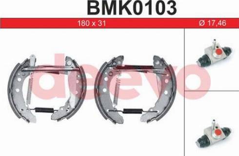DEEVO BMK0103 - Drum Brake Shoe Set car-mod.net