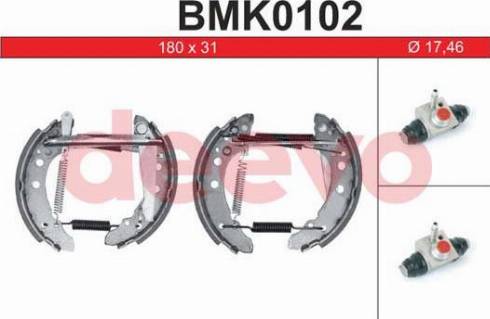 DEEVO BMK0102 - Drum Brake Shoe Set car-mod.net