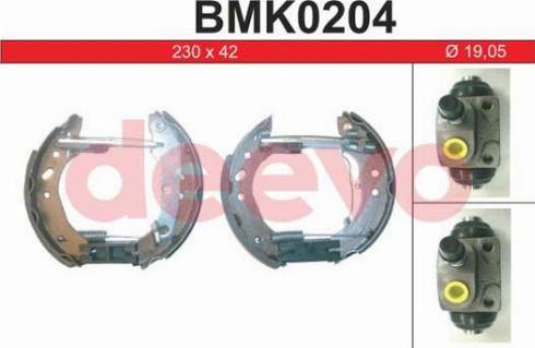 DEEVO BMK0204 - Drum Brake Shoe Set car-mod.net