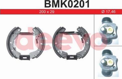 DEEVO BMK0201 - Drum Brake Shoe Set car-mod.net