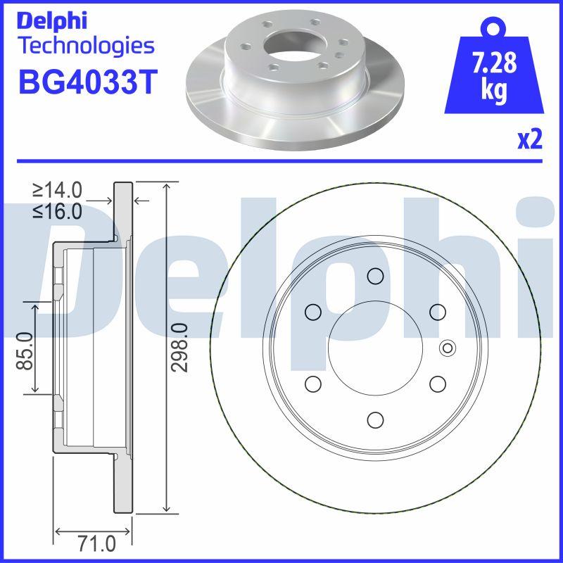 Delphi BG4033T - Brake Disc car-mod.net