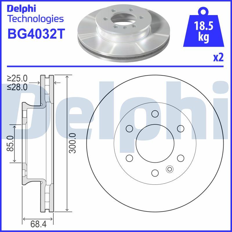 Delphi BG4032T - Brake Disc car-mod.net
