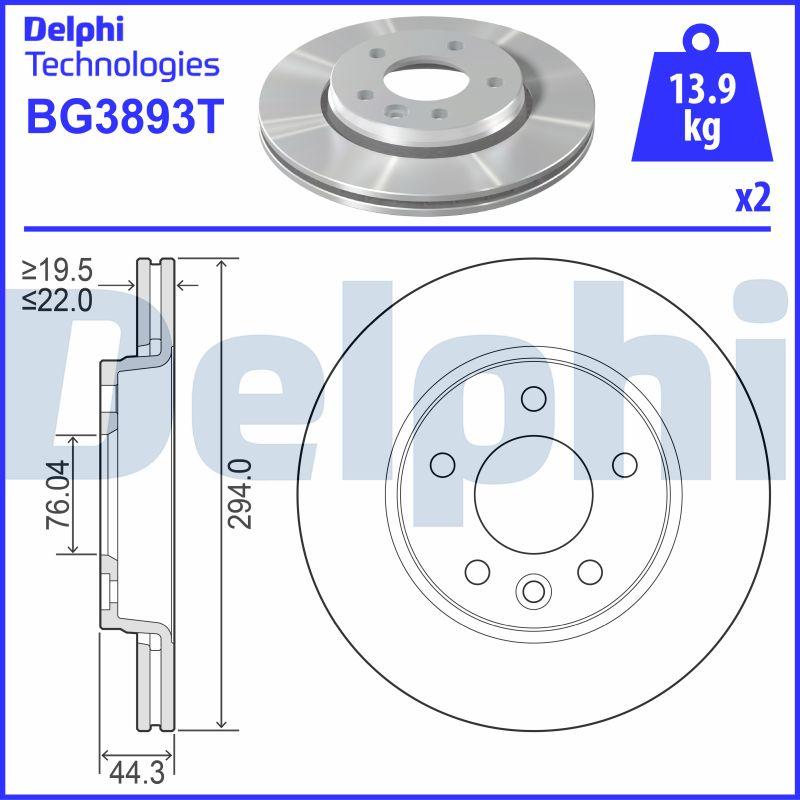 Delphi BG3893T - Brake Disc car-mod.net