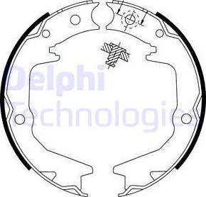 Delphi LS1913 - Brake Shoe Set, parking brake car-mod.net