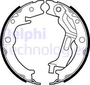 Delphi LS2025 - Brake Shoe Set, parking brake car-mod.net