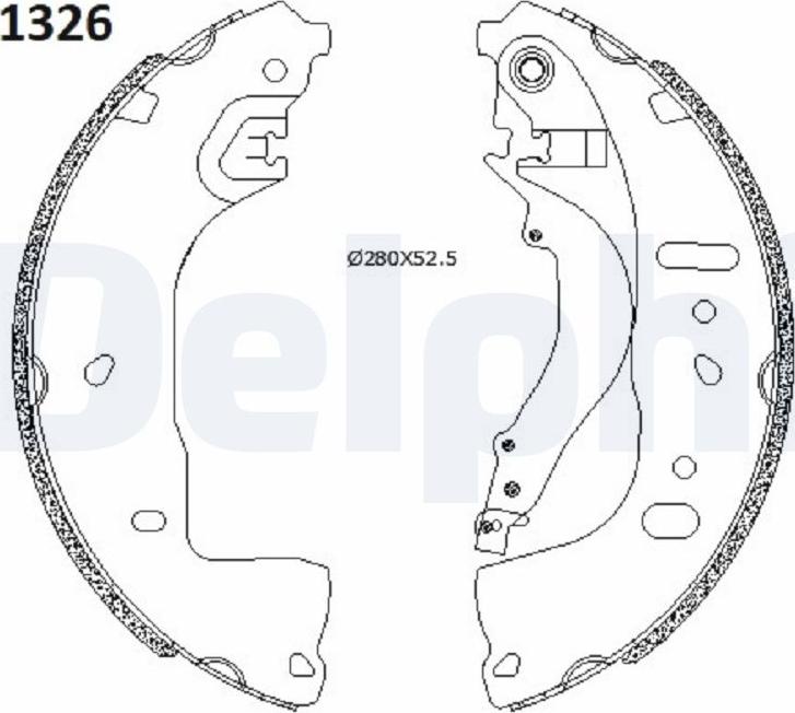 Delphi LS2197 - Drum Brake Shoe Set car-mod.net