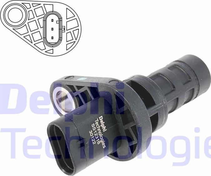 Delphi SS12316-12B1 - Crankshaft position sensor, RPM car-mod.net