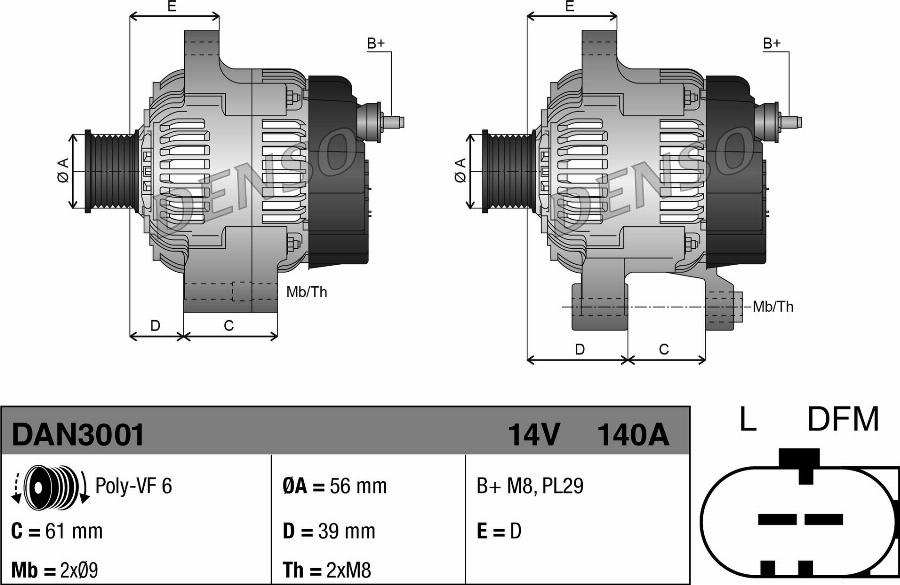 Denso DAN3001 - Alternator car-mod.net