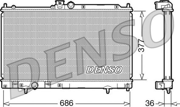 Denso DRM45022 - Radiator, engine cooling car-mod.net