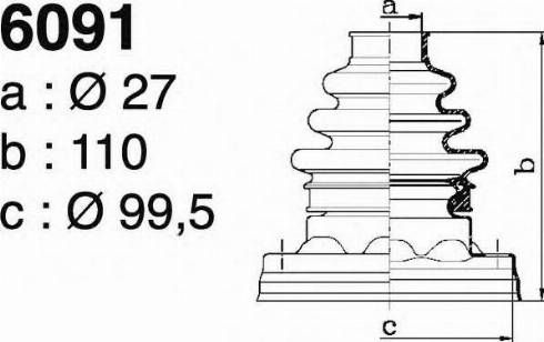 DEPA 6091 - Bellow, drive shaft car-mod.net