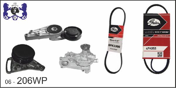 DEXWAL MOBIDEX 06-206WP - Water Pump + V-Ribbed Belt Set car-mod.net