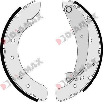 Diamax N01045 - Drum Brake Shoe Set car-mod.net
