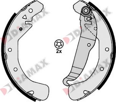 Diamax N01106 - Drum Brake Shoe Set car-mod.net