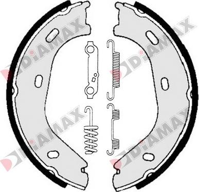 Diamax N01187 - Brake Shoe Set, parking brake car-mod.net