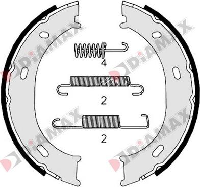 Diamax N01302 - Brake Shoe Set, parking brake car-mod.net