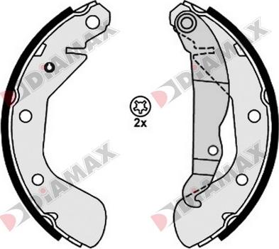 Diamax N01312 - Drum Brake Shoe Set car-mod.net
