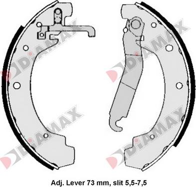 Diamax N01220 - Drum Brake Shoe Set car-mod.net
