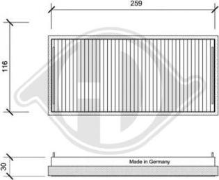 Diederichs DCI0019S - Filter, interior air car-mod.net