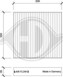 Diederichs DCI0248 - Filter, interior air car-mod.net