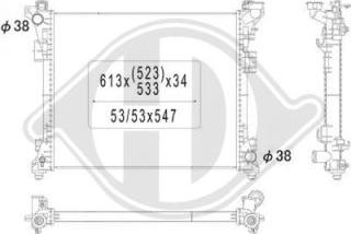 Diederichs DCM1632 - Radiator, engine cooling car-mod.net
