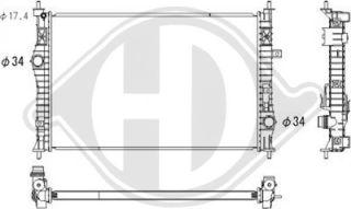 Diederichs DCM3940 - Radiator, engine cooling car-mod.net