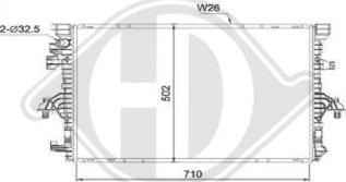 Diederichs DCM3905 - Radiator, engine cooling car-mod.net