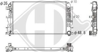 Diederichs DCM3870 - Radiator, engine cooling car-mod.net