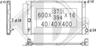 Diederichs DCM3284 - Radiator, engine cooling car-mod.net