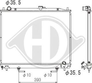 Diederichs DCM2502 - Radiator, engine cooling car-mod.net