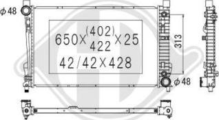 Diederichs DCM2386 - Radiator, engine cooling car-mod.net