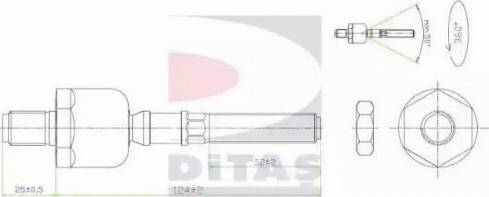 Ditas A2-5661 - Inner Tie Rod, Axle Joint car-mod.net
