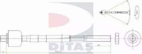 Ditas A2-5639 - Inner Tie Rod, Axle Joint car-mod.net