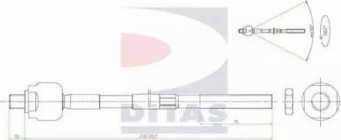 Ditas A2-5635 - Inner Tie Rod, Axle Joint car-mod.net