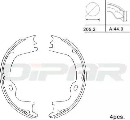 Ditas DPB1009 - Drum Brake Shoe Set car-mod.net