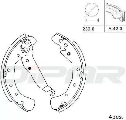 Ditas DPB1014 - Drum Brake Shoe Set car-mod.net