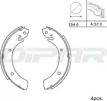 Ditas DPB1011 - Drum Brake Shoe Set car-mod.net