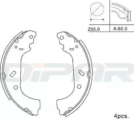 Ditas DPB1025 - Drum Brake Shoe Set car-mod.net
