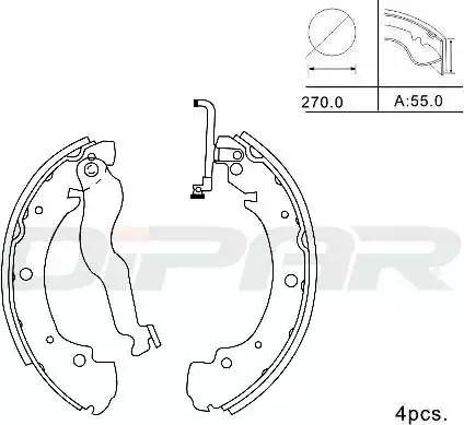 Ditas DPB1023 - Drum Brake Shoe Set car-mod.net