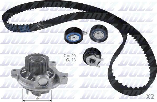 DOLZ KD052 - Water Pump & Timing Belt Set car-mod.net