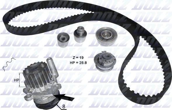 DOLZ KD100 - Water Pump & Timing Belt Set car-mod.net